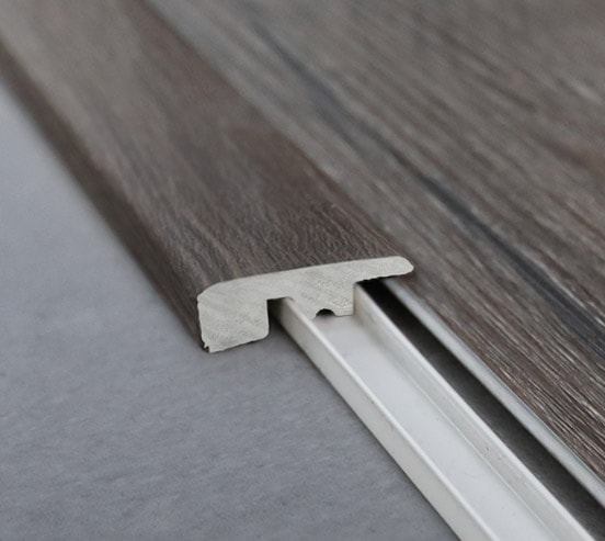 End cap trim accessories for flooring boards.